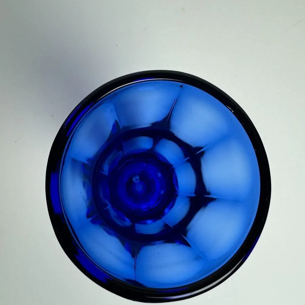 Vintage 1960s Cobalt Blue Glass Soda Tumblers Anchor Hocking